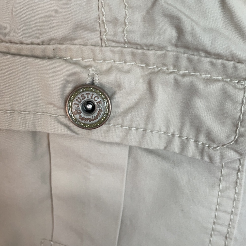 Justice cream crop pants youth size 14 - Can wear 3 different ways! - Picture 3 of 8